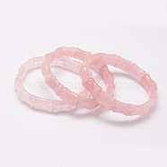 Natural Rose Quartz Beads Stretch Bracelets, Inner Diameter: 2-1/8~2-1/2 inch(5.5~6.2cm)(BJEW-E289-G03)