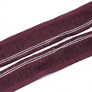 Polyester Tassel Fringe Trimming, Costume Accessories, Dark Red, 39~40x2mm, about 20m/bag(FIND-T032-03G)
