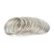 Steel Bracelet Memory Wire,for Bracelet Making,Cadmium Free & Nickel Free & Lead Free, Platinum, 5.5cm,Wire: 0.6mm(22 Gauge), about 1100 circles/500g(AJEW-XCP0001-38)