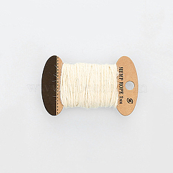 Jute Cord, Jute String, Jute Twine, 3 Ply, for Jewelry Making, Floral White, 2mm, about 10.93 yards(10m)/board(X-OCOR-WH0016-06L)