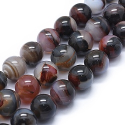 Natural Agate Beads Strands, Dyed & Heated, Round, Coconut Brown, 17~18mm, Hole: 2~2.5mm, about 24~26pcs/strand, 17.3 inch~18.5 inch(44~47cm)(G-I245-40C)