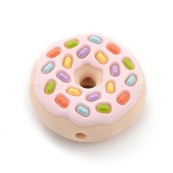 Food Grade Eco-Friendly Silicone Beads, Chewing Beads For Teethers, DIY Nursing Necklaces Making, Donut, Colorful, 22x9mm, Hole: 2.2mm(SIL-F002-01)
