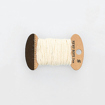 Jute Cord, Jute String, Jute Twine, 3 Ply, for Jewelry Making, Floral White, 2mm, about 10.93 yards(10m)/board