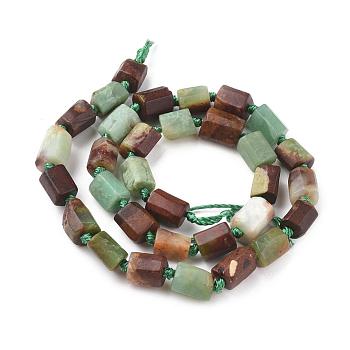 Natural Chrysoprase Beads Strands, Faceted, Column, 8~11x6~8mm, Hole: 1mm, about 30~33pcs/strand, 15.1 inch