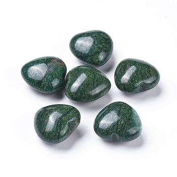 Natural African Jade Heart Love Stone, Pocket Palm Stone for Reiki Balancing, 25x24~26x13~15mm