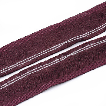 Polyester Tassel Fringe Trimming, Costume Accessories, Dark Red, 39~40x2mm, about 20m/bag