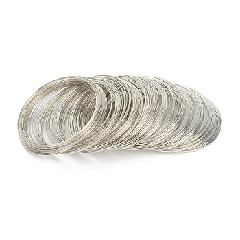 Steel Bracelet Memory Wire,for Bracelet Making,Cadmium Free & Nickel Free & Lead Free, Platinum, 5.5cm,Wire: 0.6mm(22 Gauge), about 660 circles/300g