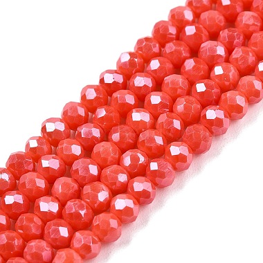 Tomato Rondelle Glass Beads