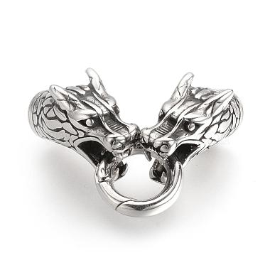 Antique Silver Dragon Stainless Steel Clasps