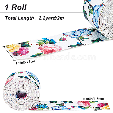 PU Leather Fabric Printing Flower Fabric(AJEW-WH0034-91C-02)-2