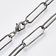 Brass Flat Oval Paperclip Chain Necklace Making(MAK-S072-08B-B)-1