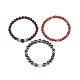 Ensemble de bracelets extensibles en perles rondes avec pierres mélangées naturelles et synthétiques de style 3pcs 3(BJEW-JB08586)-7