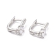 Rack Plating Brass Micro Pave Cubic Zirconia Hoop Earring Findings with Latch Back Closure(ZIRC-F126-08P)-1