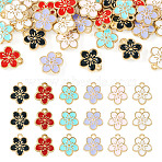 30Pcs 6 Colors Alloy Charms, Double-sided Enamel, Plum Blossom Flower Charm, Mixed Color, 12x10.5x3mm, Hole: 1.5mm, 5pcs/color(ENAM-TA0001-76)