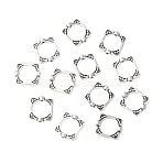 Tibetan Style Alloy Bead Frames, Lead Free & Nickel Free & Cadmium Free, Rectangle, Antique Silver, 16x14x3mm, 10.5mm Inner Diameter(X-TIBEB-6761-AS-FF)