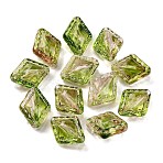 51Pcs Transparent Two Tone Acrylic Beads, Rhombus, Olive Drab, 18.5x14.5x9.5mm, Hole: 1.5mm, about 515pcs/500g(MACR-K359-19B)