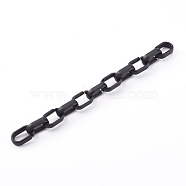 Opaque Spray Painted Acrylic   Linking Cable Chains, Quick Link Chains, Black, 18.5x11.5x5mm, about 39.37 inch(1m)/strand(AJEW-JB00913-03)
