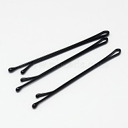 Black Baking Painted Iron Hair Bobby Pins Simple Hairpin, 61x2x2mm, 30pcs/board(PHAR-O002-01D-01S)