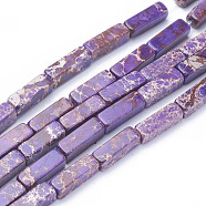 Natural Imperial Jasper Beads Strands, Cuboid, Dyed, Purple, 13~13.5x4.2~4.5x4.2~4.5mm, Hole: 1.2mm, about 30pcs/strand, 15.5 inch~16.1 inch(39.5~41cm)(G-L515-01D)