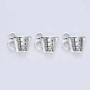Tibetan Style Alloy Pendants, Cadmium Free & Lead Free, Measuring Cup, Antique Silver, 13.5x14.5x4mm, Hole: 2mm(X-TIBE-R316-094AS-RS)