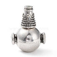 Tibetan Style Alloy 3 Hole Guru Beads, T-Drilled Beads, Gourd, Antique Silver, 17x13x10mm, Hole: 1.5mm and 2.2mm and 3mm(X-TIBEB-M030-06AS)
