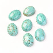 Natural Magnesite Cabochons, Dyed, Oval, Turquoise, 20x15x6~7mm(TURQ-L031-038D-04)
