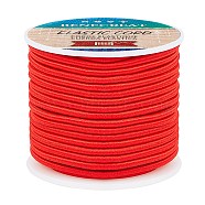 Elastic Cord, Polyester Outside and 30~40 Ply Latex Core, Crimson, 3mm, about 20m/roll(EW-WH0001-05-3MM)
