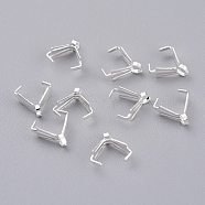 304 Stainless Steel Ice Pick Pinch Bails, Silver, 8x7.5x3mm, Hole: 1.6mm, Pin: 1mm(X-STAS-F263-01B-S)