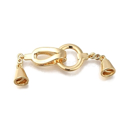 Brass Fold Over Clasps, Ring, Real 18K Gold Plated, 53mm(KK-H480-17G)