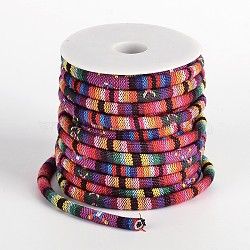 Ethnic Cord Polyester Cords, Colorful, 7x5mm, 10yards/roll(OCOR-M005-12)