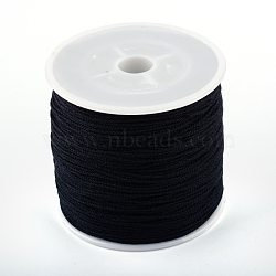 Chinese Knot Nylon Thread, Black, 0.8mm, about 98.42 yards(90m)/roll(NWIR-S005-0.8mm-17)