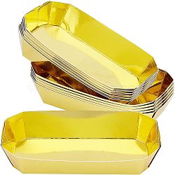 Tray Paper Box, without Open Box, Boat Shape, Gold, 17.7x11.8x4.5cm, 12pcs/set(CON-NB0001-78)