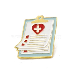 Medical Treatment Theme Baking Paint Zinc Alloy Brooches, Case, 27x27.5x1.5mm(JEWB-M037-03B-G)