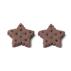 Resin Cabochons, Star Biscuit, Coconut Brown, 20~21x21~22x4mm(CRES-Q206-03A)