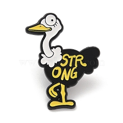 Animal Black Alloy Brooches, Enamel Pins for Backpack Clothes, turkey, 30.5x23.5mm(JEWB-Z027-02A)