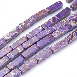 Natural Imperial Jasper Beads Strands, Cuboid, Dyed, Purple, 13~13.5x4.2~4.5x4.2~4.5mm, Hole: 1.2mm, about 30pcs/strand, 15.5 inches~16.1 inches(39.5~41cm)(G-L515-01D)