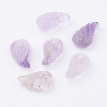 Natural Amethyst Pendants, Wing, 10.5~11x6x3.5mm, Hole: 1mm