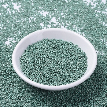 MIYUKI Round Rocailles Beads, Japanese Seed Beads, 11/0, (RR2028) Matte Opaque Sea Foam Luster, 11/0, 2x1.3mm, Hole: 0.8mm, about 5500pcs/50g