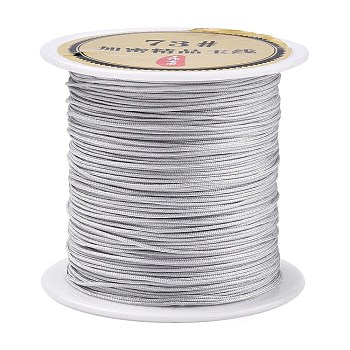 Nylon Chinese Knot Cord, Nylon Jewelry Cord for Jewelry Making, Silver, 0.8mm, 38~40m/Roll