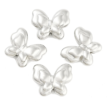 CCB Plastic Beads, Butterfly, Platinum, 17.5x21x6mm, Hole: 1.8mm, about 472pcs/500g