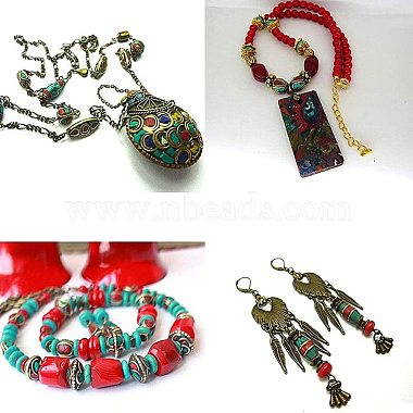 50PCS Mixed Antique Golden Handmade Tibetan Style Beads(TIBEB-PH0003-01)-5