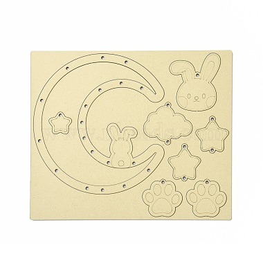 DIY Moon & Rabbit Wind Chime Making Kits(DIY-A029-01)-4