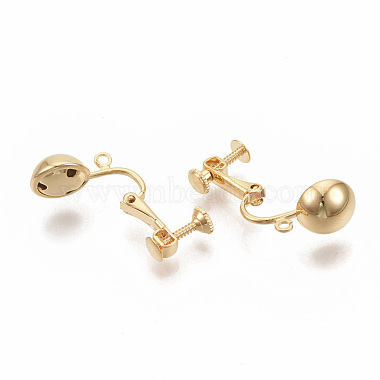 Brass Screw On Clip Earring Converter(KK-T051-43G-NF)-3