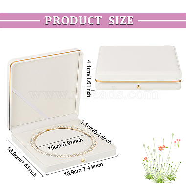 Square PU Leather Pearl Necklace Box(LBOX-WH0002-06B)-2