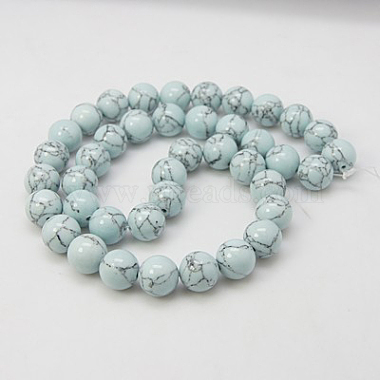 Light Blue Round Synthetic Turquoise Beads