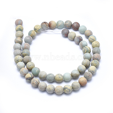 Natural Aqua Terra Jasper Beads Strands(G-N0128-48F-8mm)-2