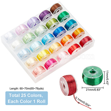 25 Rolls 25 Colors Polyester High Gloss Single-Strand Thread(OCOR-WH0047-54)-2