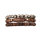 Ensemble de bracelets extensibles en perles de dalmatien naturel et de bois de coco de style 3pcs 3(BJEW-JB09863)-1
