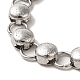304 Stainless Steel Flat Round Link Chain Bracelet(BJEW-Q776-02C-02)-2