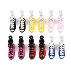 Alloy Enamel Pendants, Rack Plating, Shoes Charms, Spray Painted, Cadmium Free & Nickel Free & Lead Free, Mixed Color, 15.5x7x20mm, Hole: 1.8mm(FIND-B062-05)